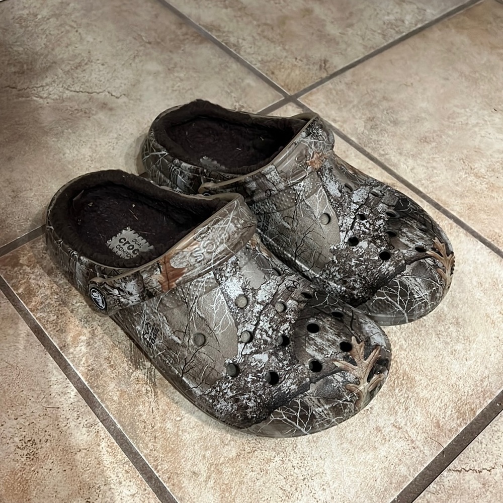 Camo Crocs with Fur